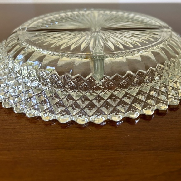 Miss American Divided Clear Glass Plate by Anchor Hocking Relish Dish Condiment - Picture 8 of 11